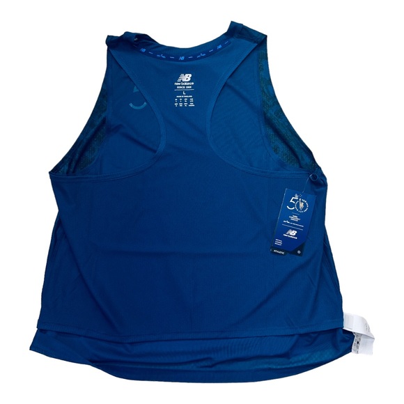 New Balance NYC Marathon Printed Impact Run Fashion Tank Top Rogue Wave - Picture 10 of 12